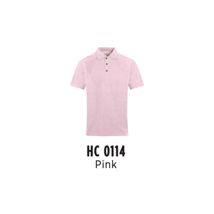 Custom Polo - Unisex CVC Honeycomb Short Sleeve Polo Shirt | Plain | Pink | HC0114