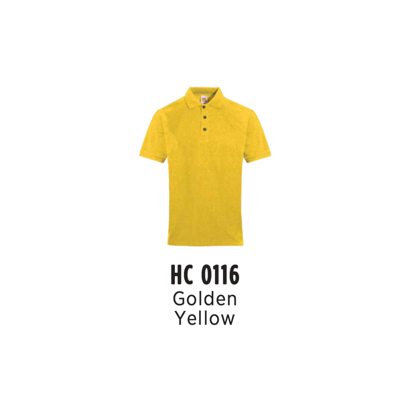 Custom Polo - Unisex CVC Honeycomb Short Sleeve Polo Shirt | Plain | Golden Yellow | HC0116