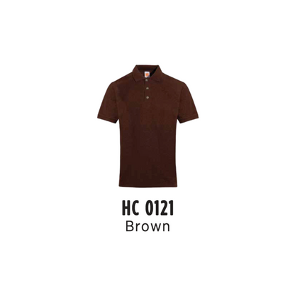 Custom Polo - Unisex CVC Honeycomb Short Sleeve Polo Shirt | Plain | Brown | HC0121