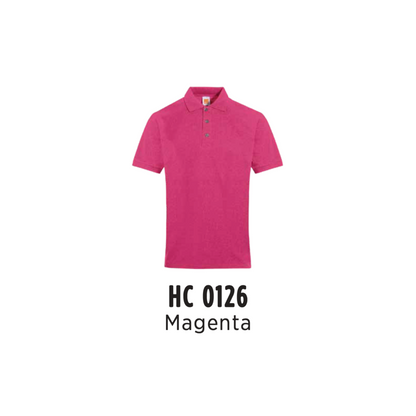 Custom Polo - Unisex CVC Honeycomb Short Sleeve Polo Shirt | Plain | Magenta | HC0126