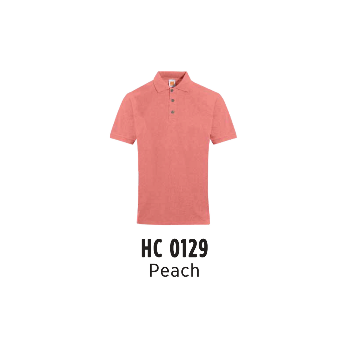 Custom Polo - Unisex CVC Honeycomb Short Sleeve Polo Shirt | Plain | Peach | HC0129