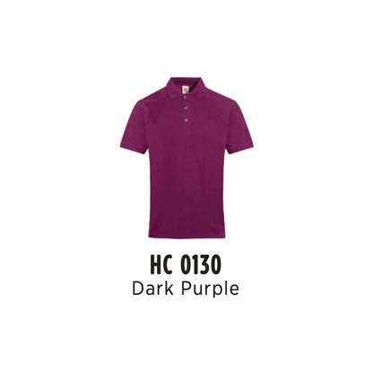 Custom Polo - Unisex CVC Honeycomb Short Sleeve Polo Shirt | Plain | Dark Purple | HC0130