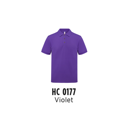 Custom Polo - Unisex CVC Honeycomb Short Sleeve Polo Shirt | Plain | Violet | HC0177