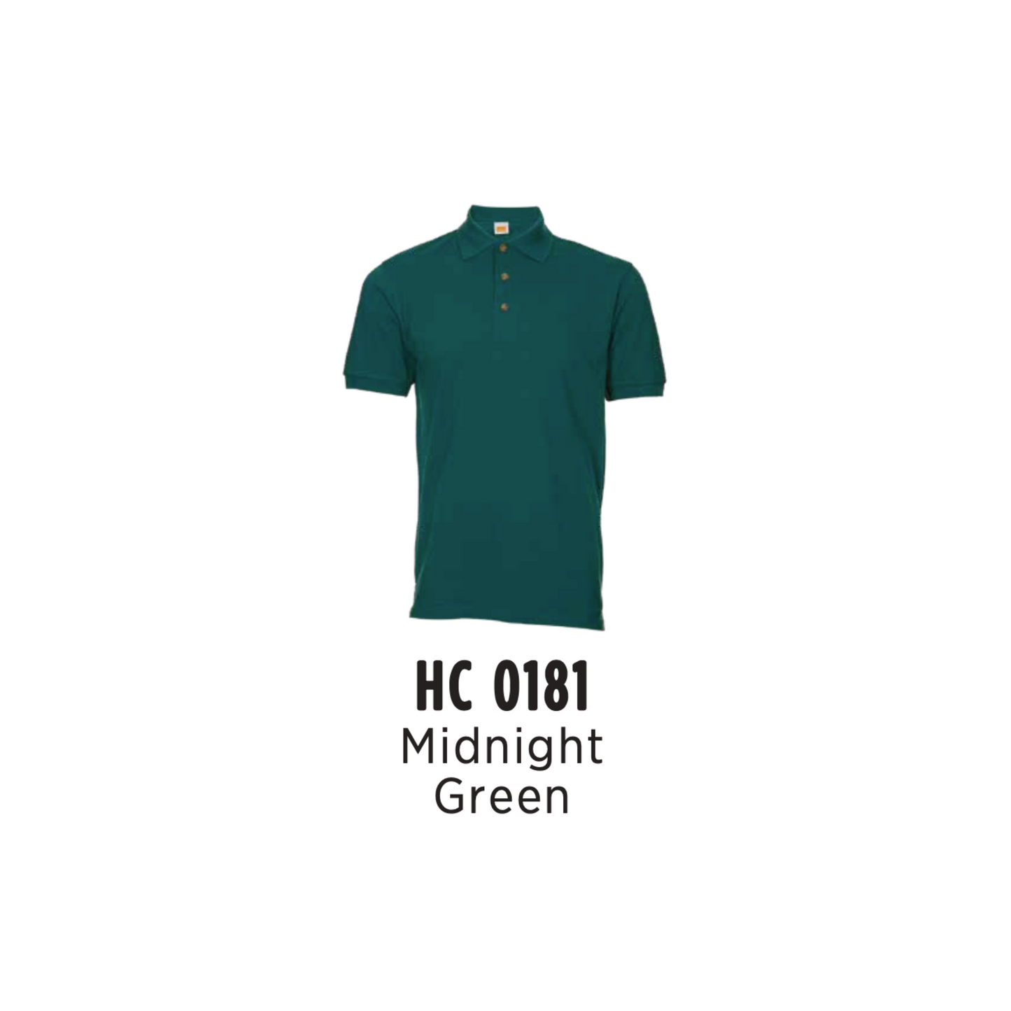 Custom Polo - Unisex CVC Honeycomb Short Sleeve Polo Shirt | Plain | Midnight Green | HC0181