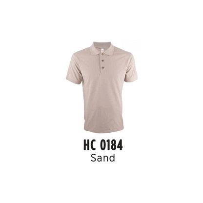 Custom Polo - Unisex CVC Honeycomb Short Sleeve Polo Shirt | Plain | Sand | HC0184