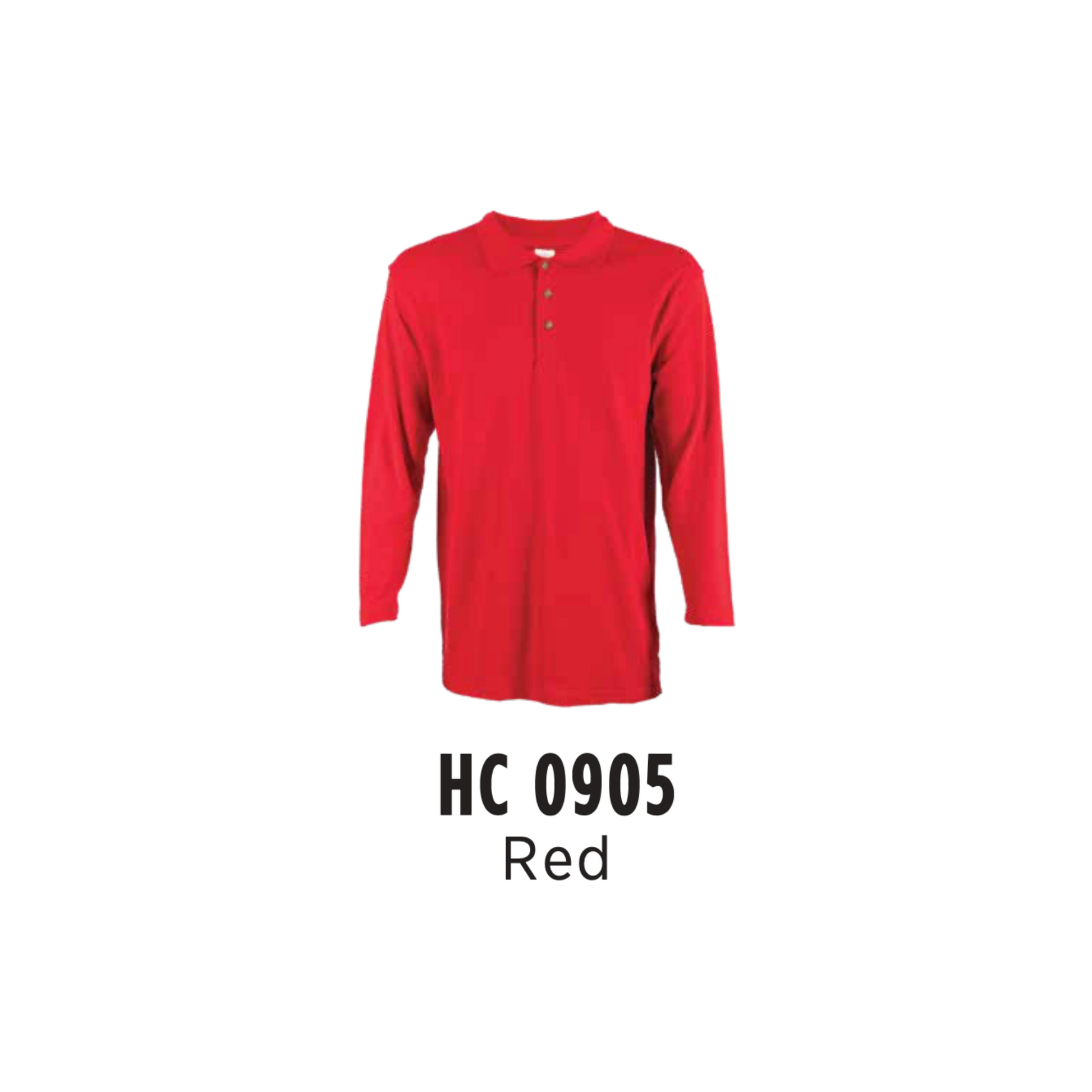 Custom Polo Long Sleeve - Unisex CVC Honeycomb Long Sleeve Polo Shirt | Plain | Red | HC0905