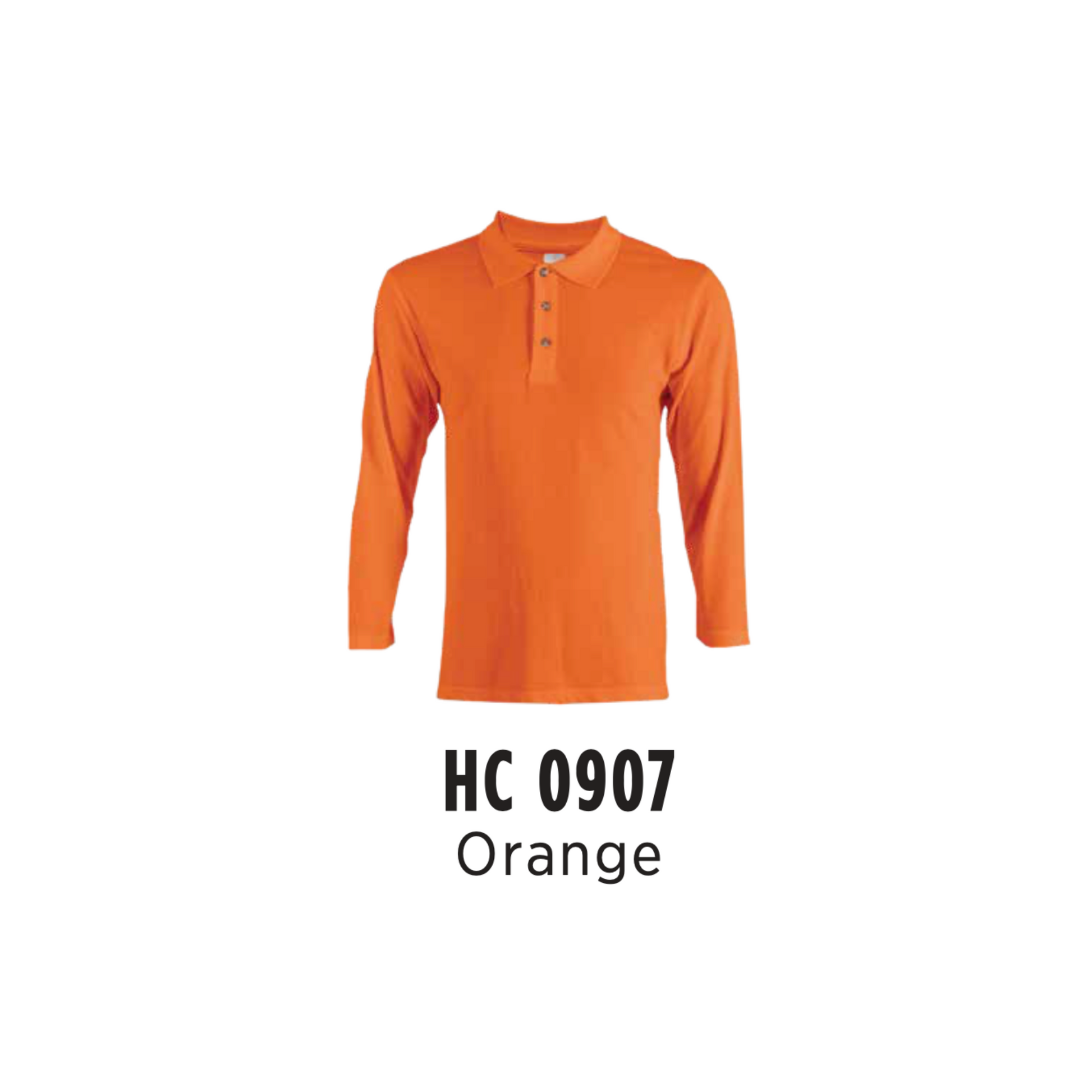 Custom Polo Long Sleeve - Unisex CVC Honeycomb Long Sleeve Polo Shirt | Plain | Orange | HC0907