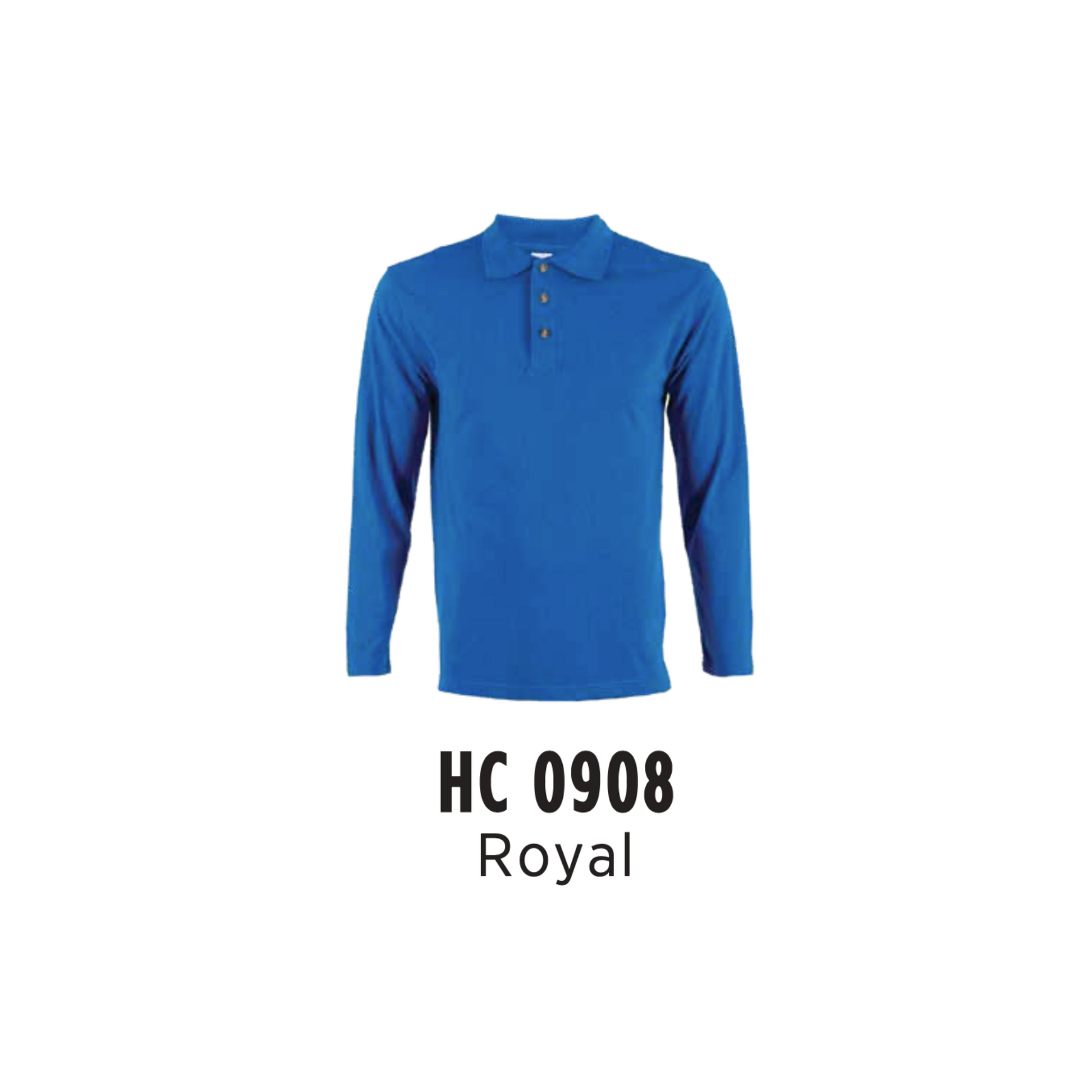 Custom Polo Long Sleeve - Unisex CVC Honeycomb Long Sleeve Polo Shirt | Plain | Royal | HC0908