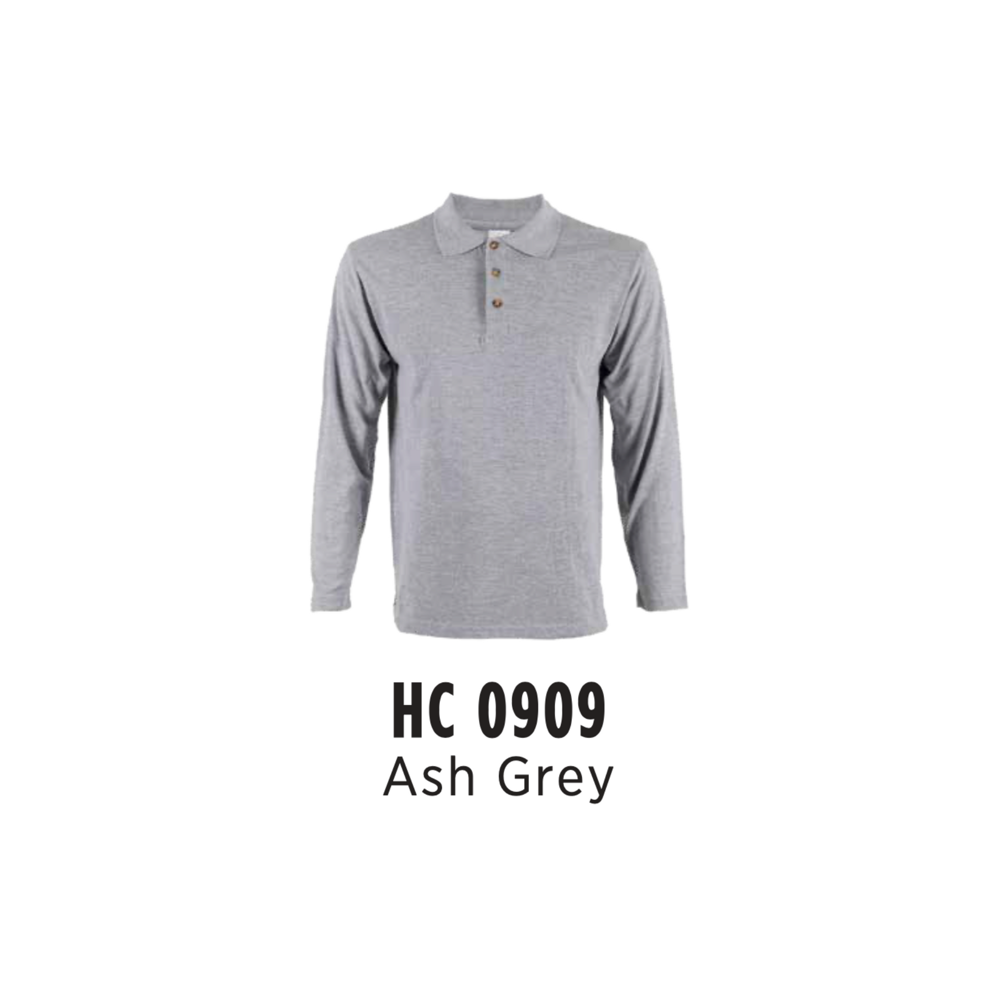 Custom Polo Long Sleeve - Unisex CVC Honeycomb Long Sleeve Polo Shirt | Plain | Ash Grey | HC0909