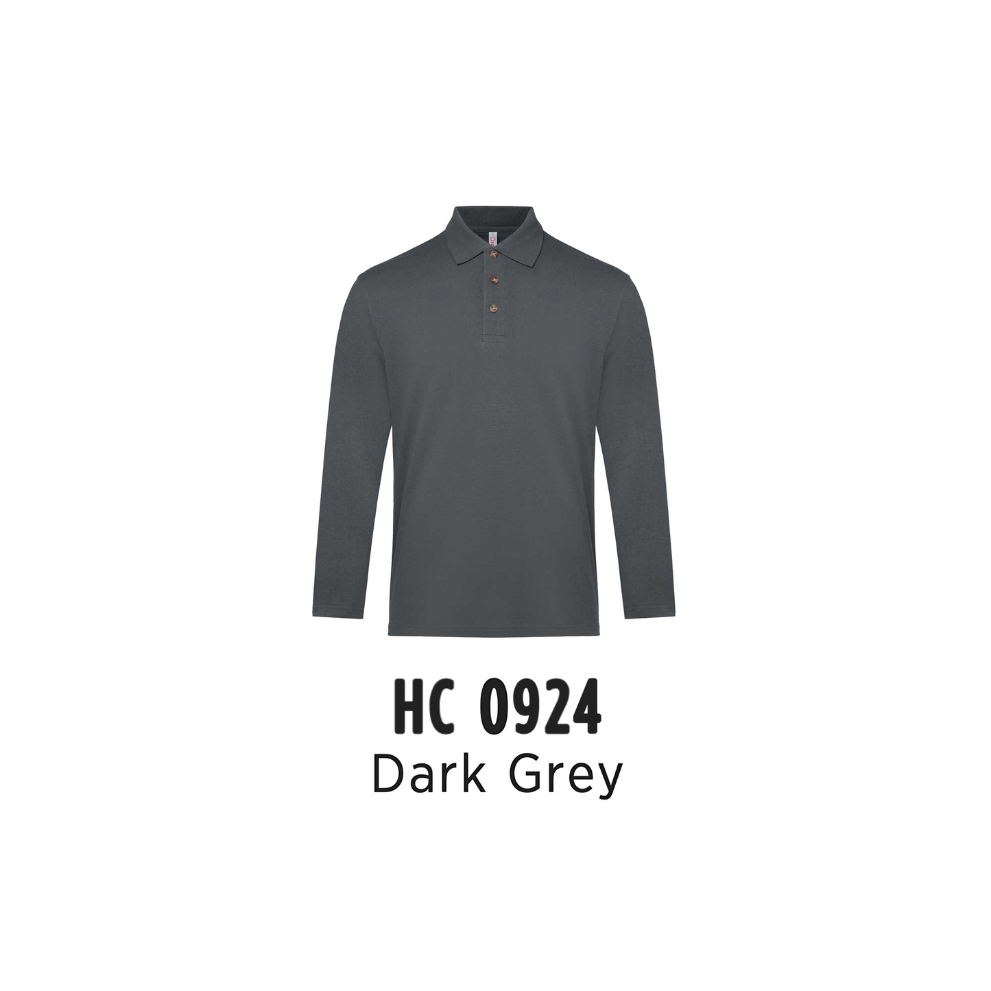 Custom Polo Long Sleeve - Unisex CVC Honeycomb Long Sleeve Polo Shirt | Plain | Dark Grey | HC0924