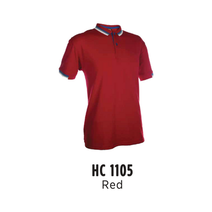 Polo | CVC Honeycomb | Tipped Collar & Cuff | Unisex | 220gsm | Red | HC1105