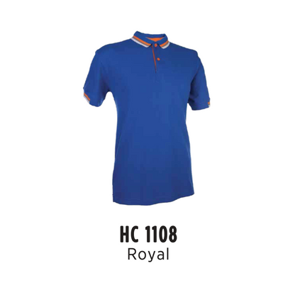 Polo | CVC Honeycomb | Tipped Collar & Cuff | Unisex | 220gsm | Royal | HC1108