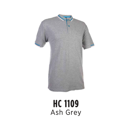 Polo | CVC Honeycomb | Tipped Collar & Cuff | Unisex | 220gsm | Ash Grey | HC1109