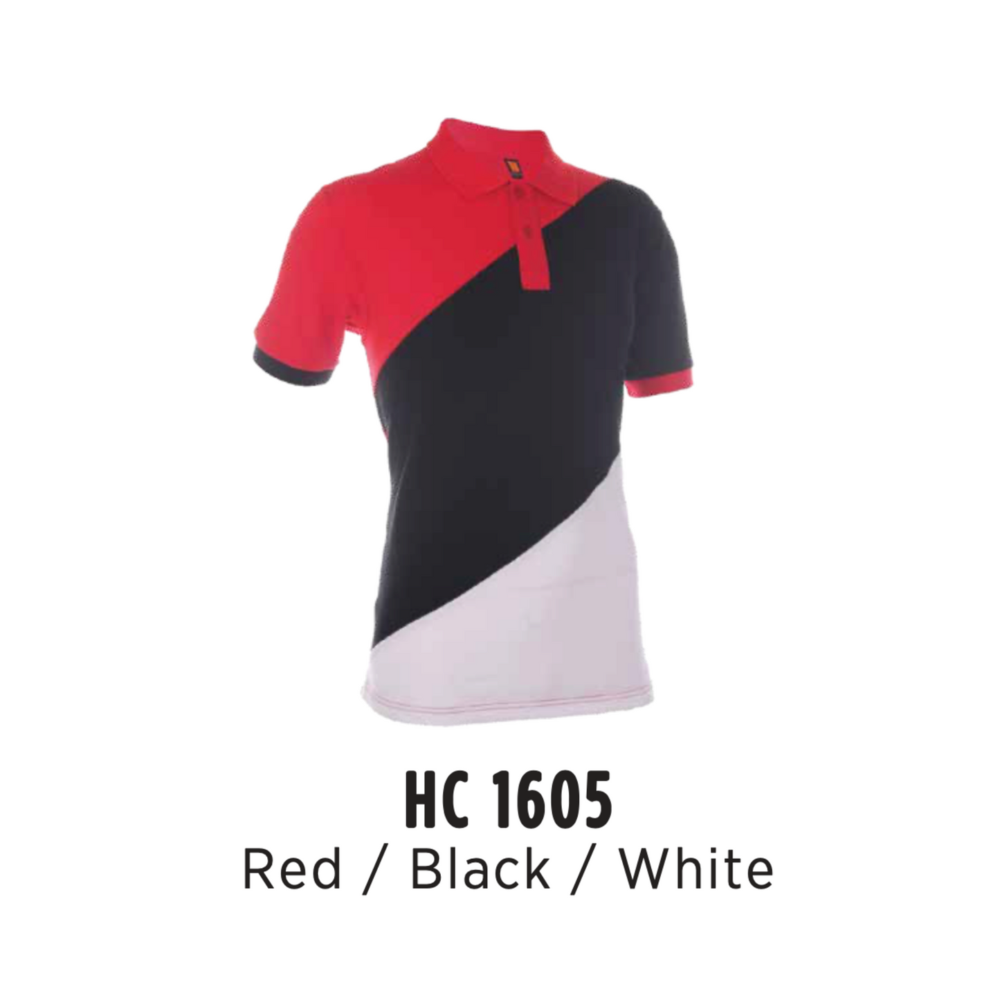 Polo - Honeycomb Cut & Sew | Unisex | 220gsm | Red/Black/White | HC1605