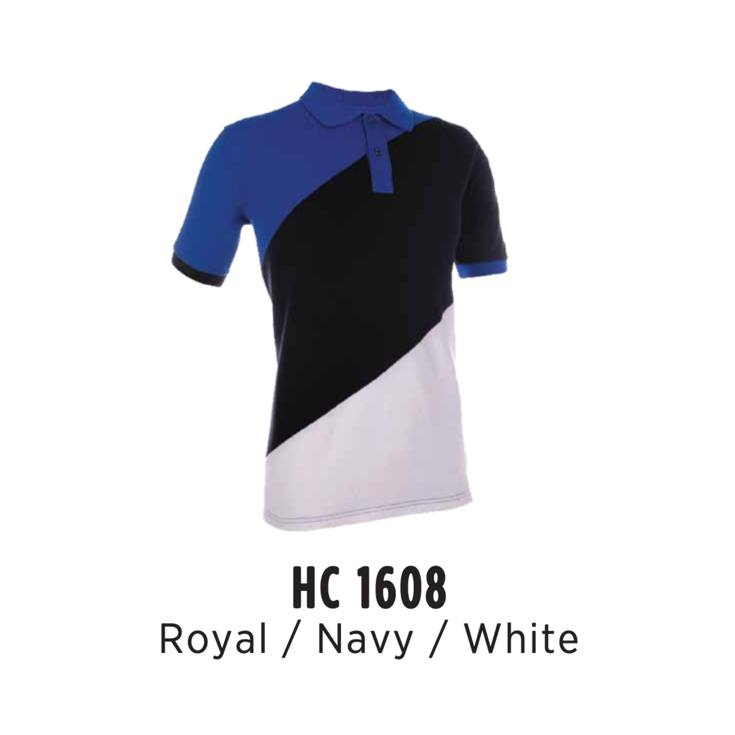 Polo - Honeycomb Cut & Sew | Unisex | 220gsm | Royal/Navy/White | HC1608