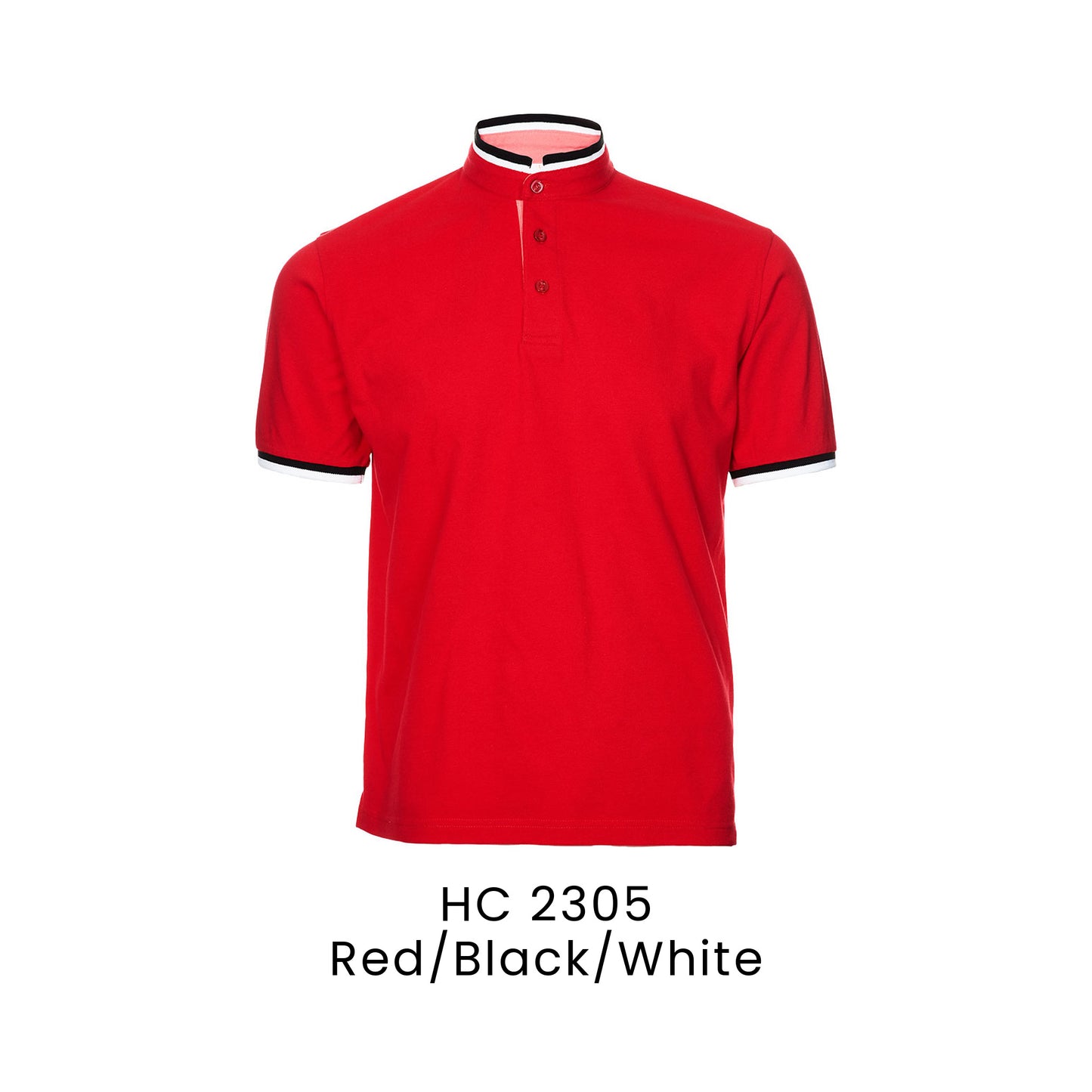 HC 2305 Red/Black/White - HC23 stand collar polo shirt