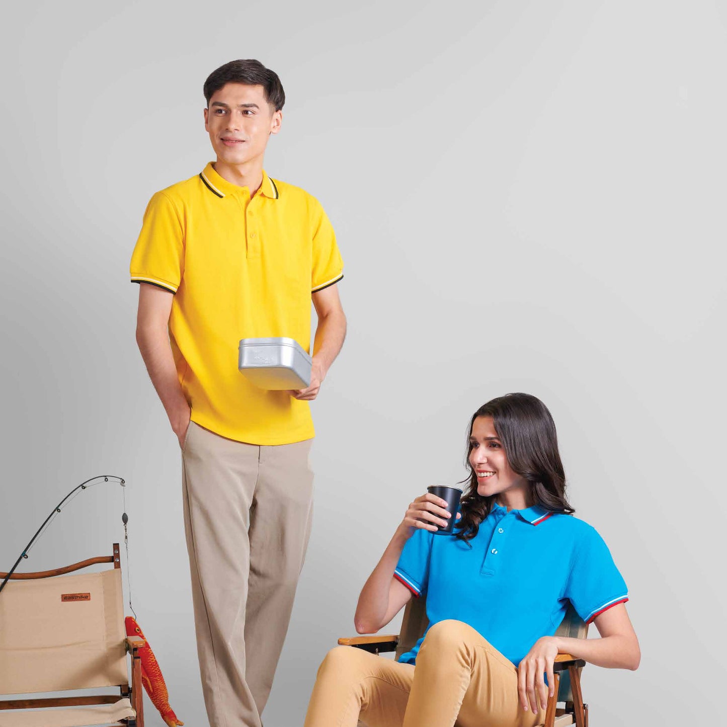 HC24 honeycomb polo shirt worn by a model