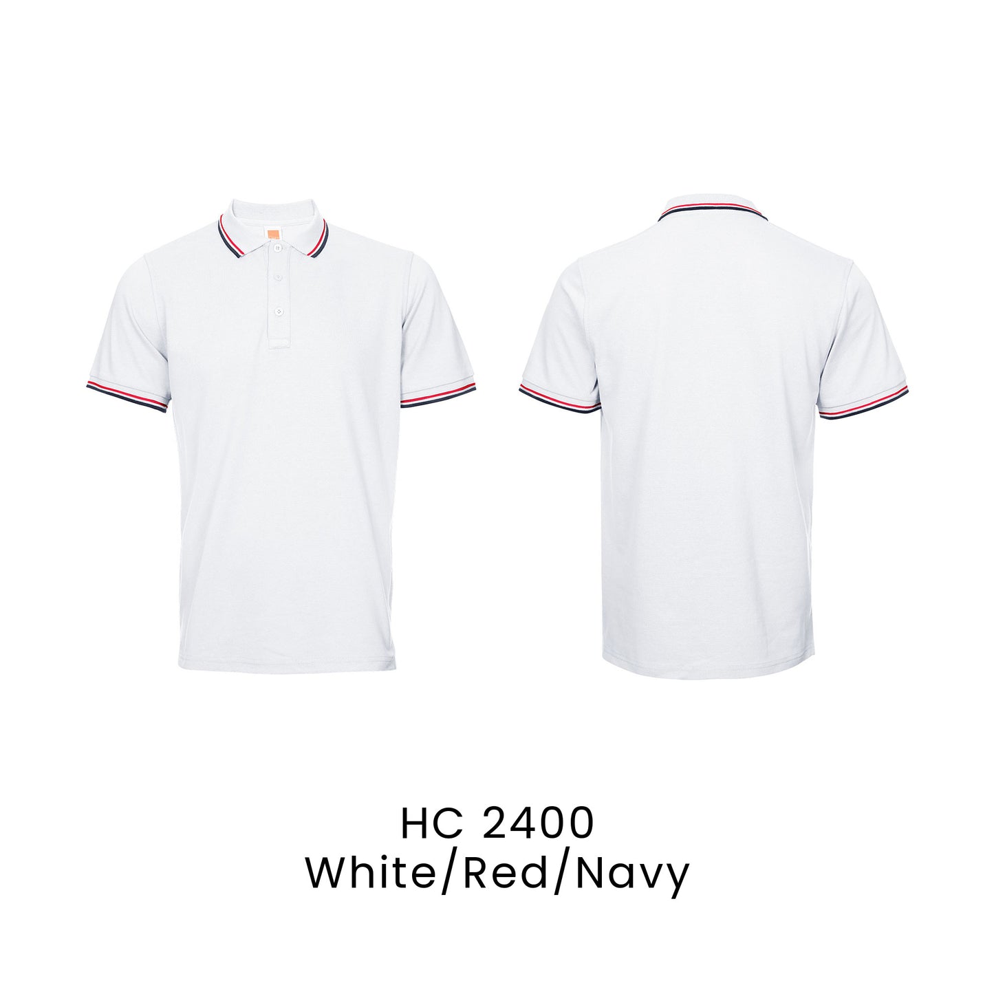 HC 2400 White/Red/Navy - HC24 honeycomb polo shirt