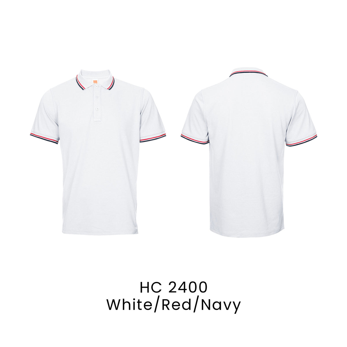 HC 2400 White/Red/Navy - HC24 honeycomb polo shirt