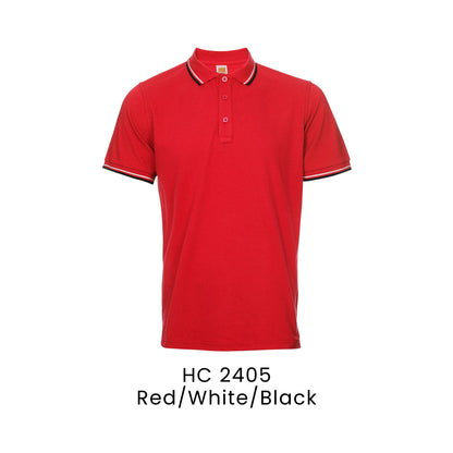 HC 2405 Red/White/Black - HC24 honeycomb polo shirt