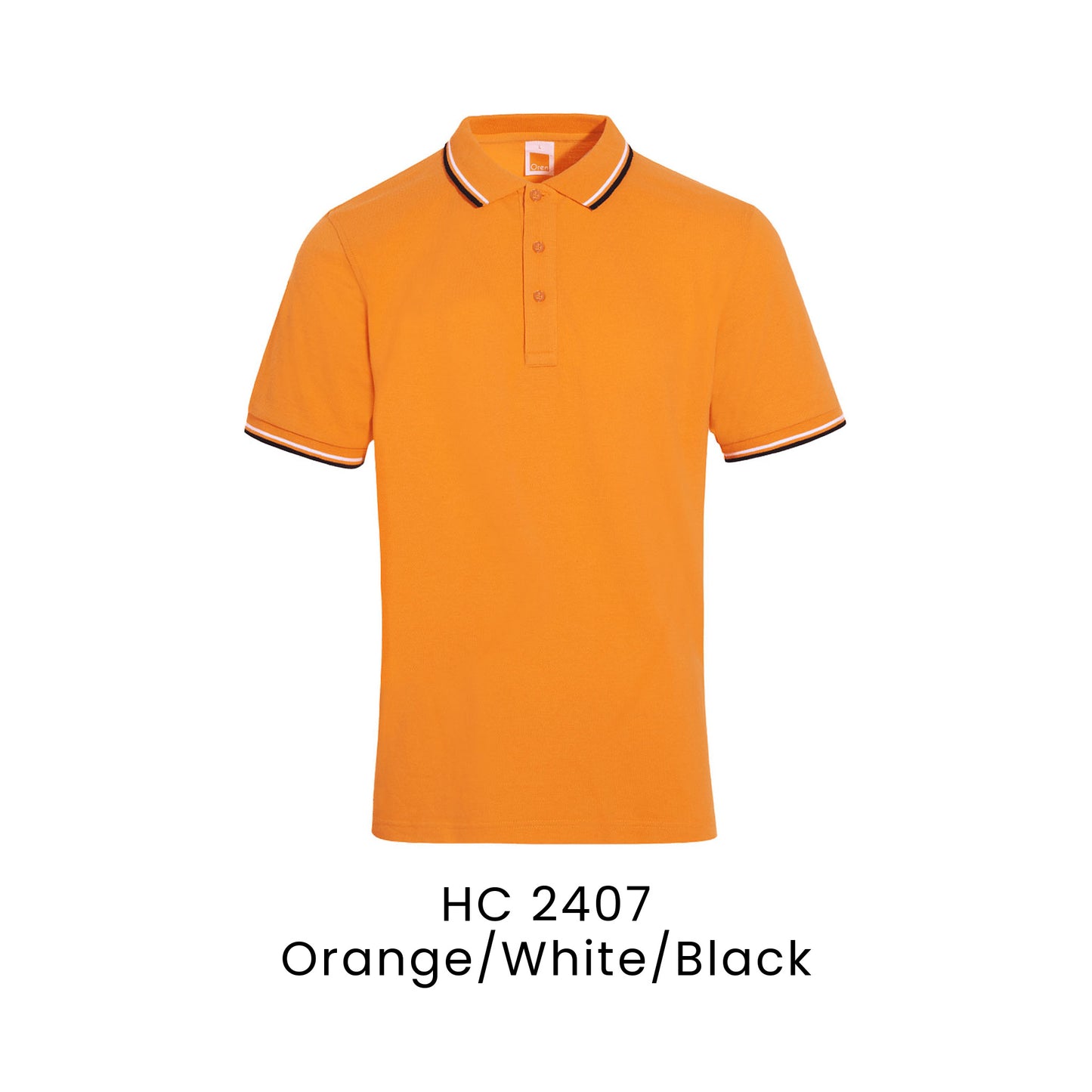 HC 2407 Orange/White/Black - HC24 honeycomb polo shirt