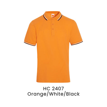 HC 2407 Orange/White/Black - HC24 honeycomb polo shirt