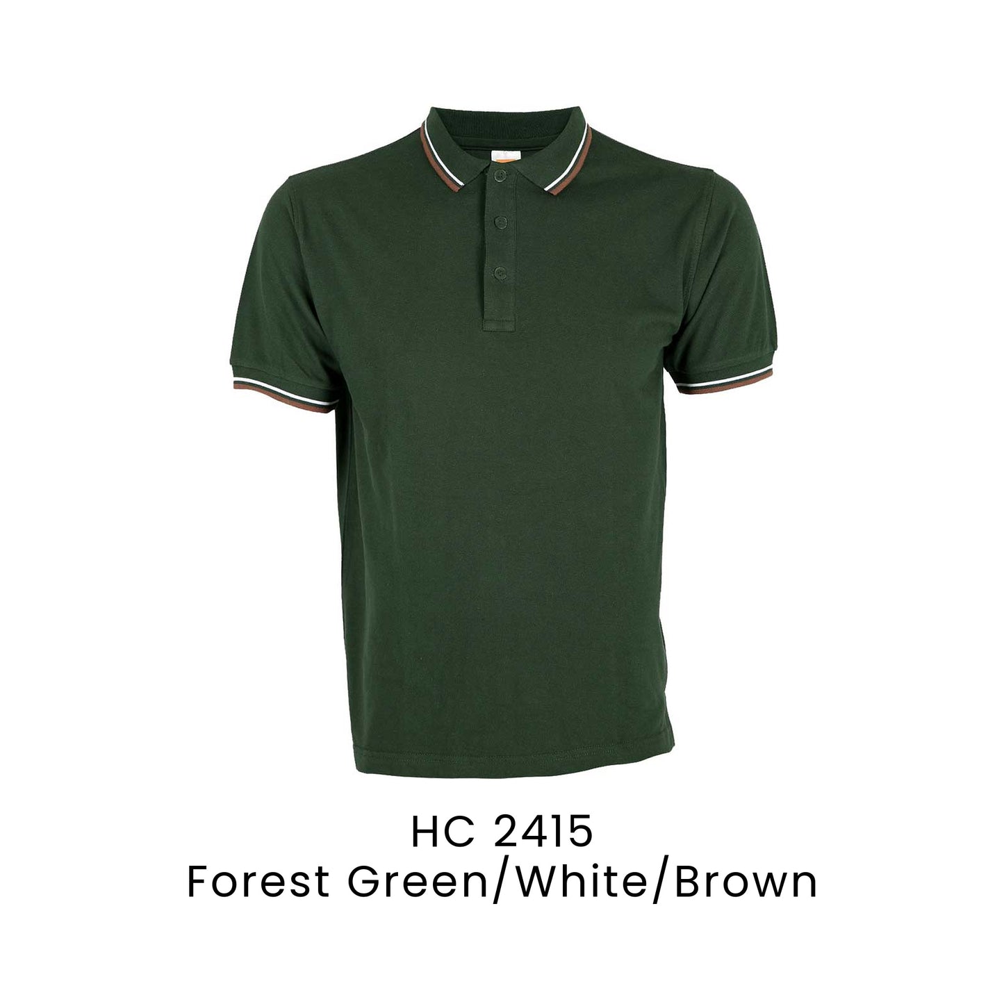 HC 2415 Forest Green/White/Brown - HC24 honeycomb polo shirt