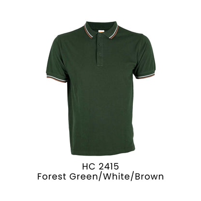 HC 2415 Forest Green/White/Brown - HC24 honeycomb polo shirt