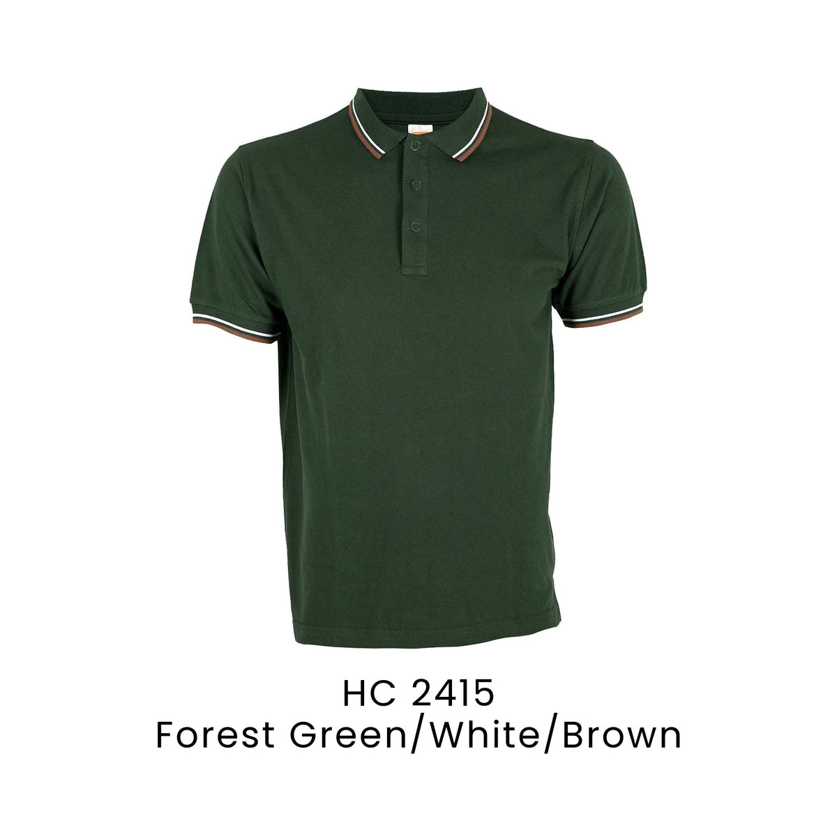 HC 2415 Forest Green/White/Brown - HC24 honeycomb polo shirt
