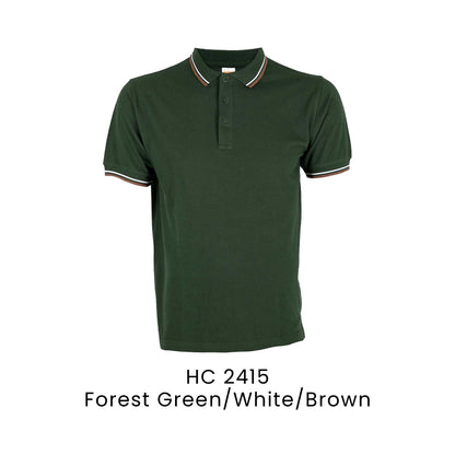 HC 2415 Forest Green/White/Brown - HC24 honeycomb polo shirt