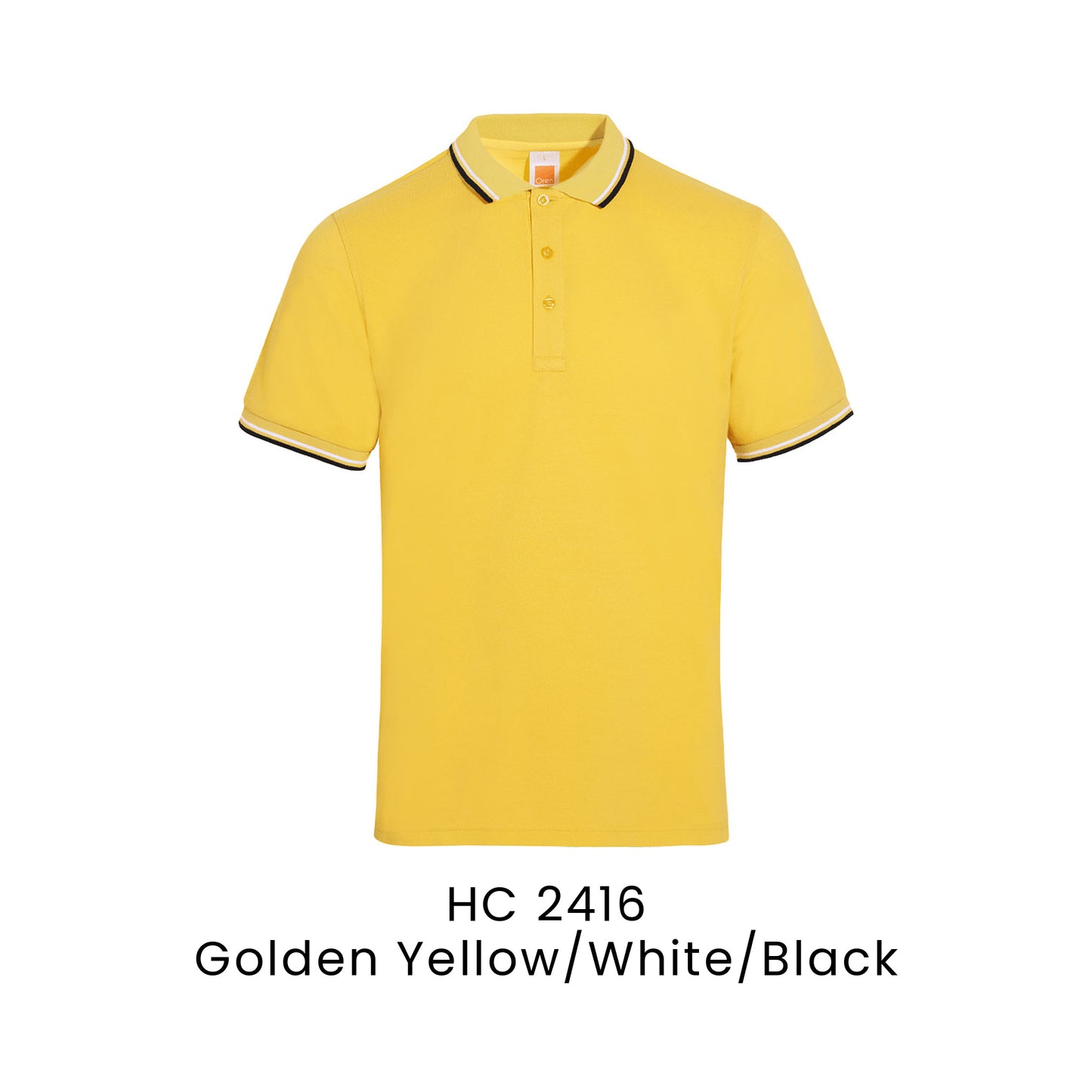 HC 2416 Golden Yellow/White/Black - HC24 honeycomb polo shirt