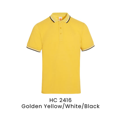 HC 2416 Golden Yellow/White/Black - HC24 honeycomb polo shirt