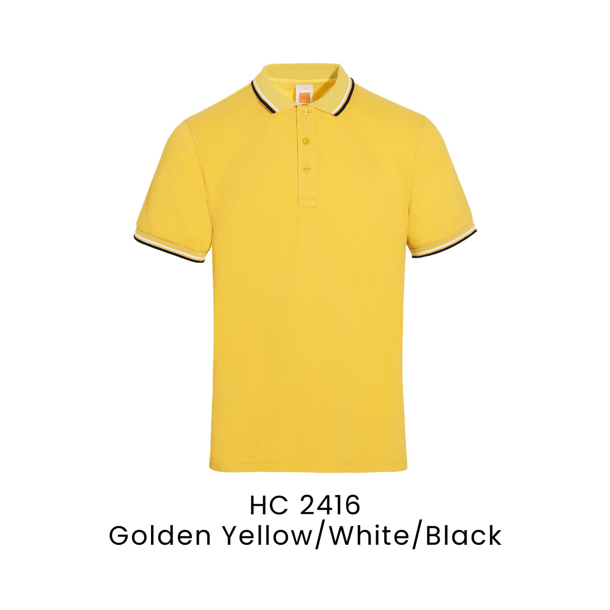 HC 2416 Golden Yellow/White/Black - HC24 honeycomb polo shirt