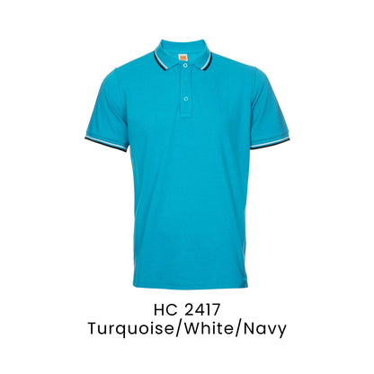 HC 2417 Turquoise/White/Navy - HC24 honeycomb polo shirt