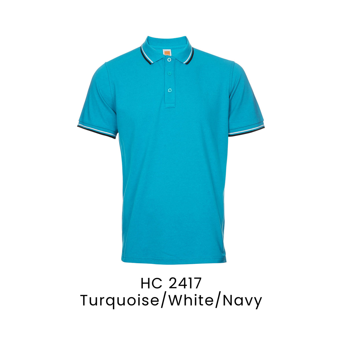 HC 2417 Turquoise/White/Navy - HC24 honeycomb polo shirt
