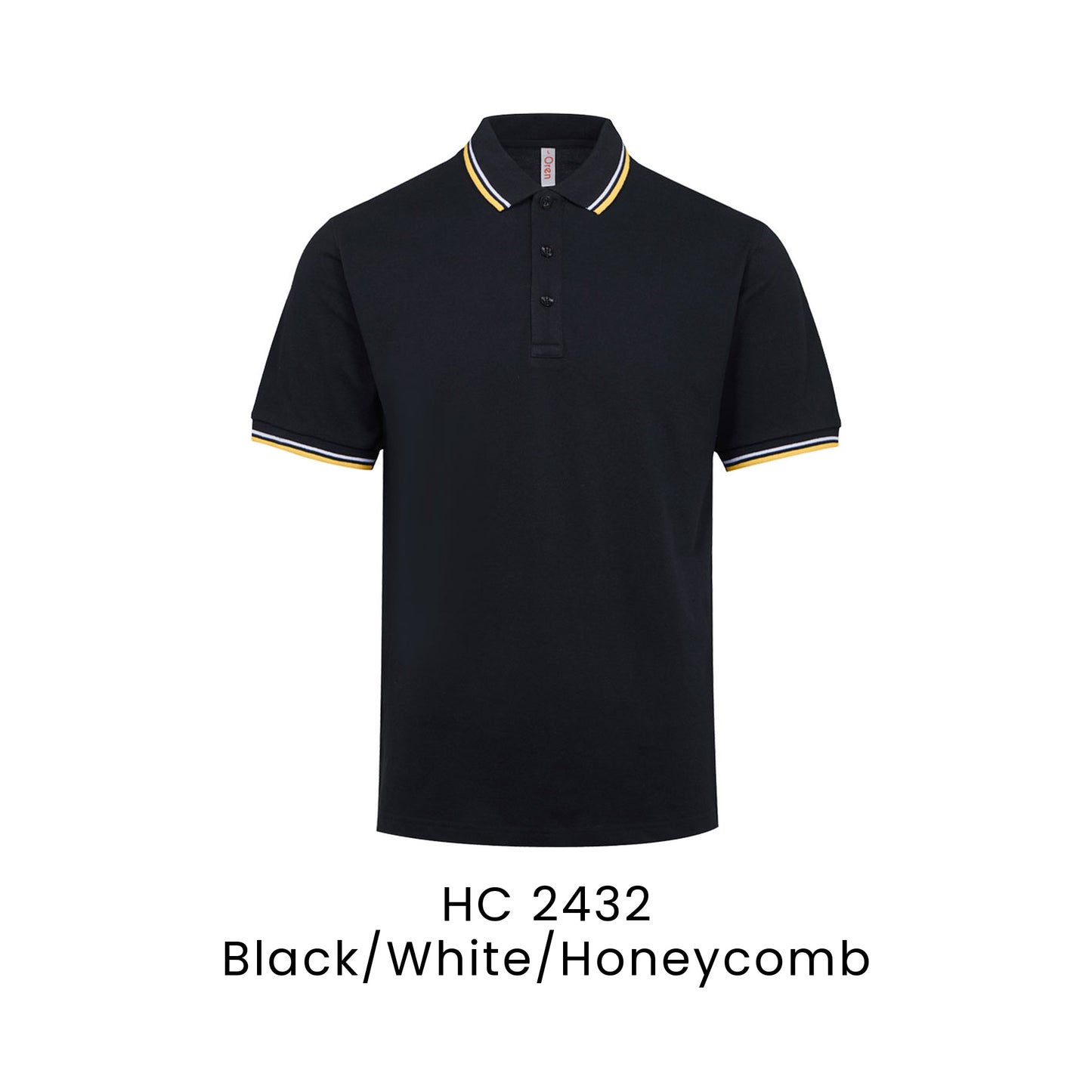 HC 2432 Black/White/Honeycomb - HC24 honeycomb polo shirt
