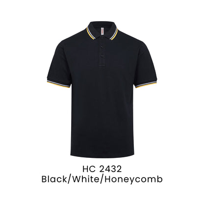 HC 2432 Black/White/Honeycomb - HC24 honeycomb polo shirt