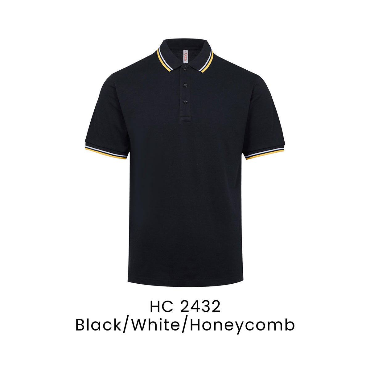 HC 2432 Black/White/Honeycomb - HC24 honeycomb polo shirt