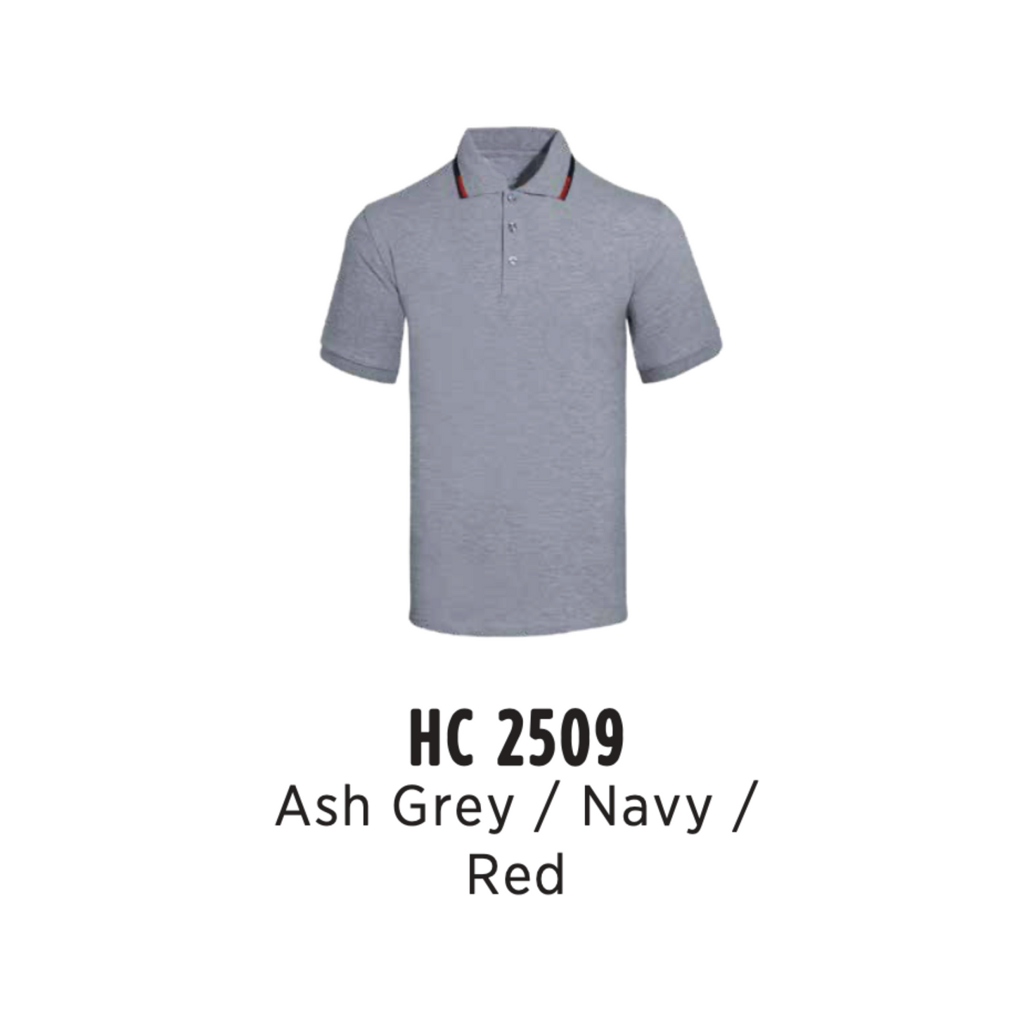 hc2509-custom-polo-unisex-cvc-honeycomb-ash-grey-navy-red