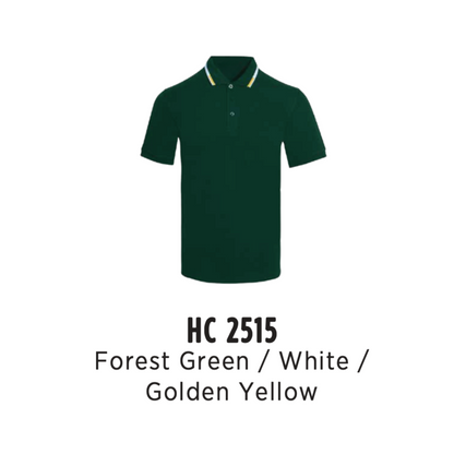 hc2515-custom-polo-unisex-cvc-honeycomb-forest-green-white-golden-yellow