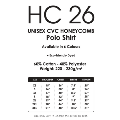 hc26-custom-polo-unisex-cvc-honeycomb-size-chart