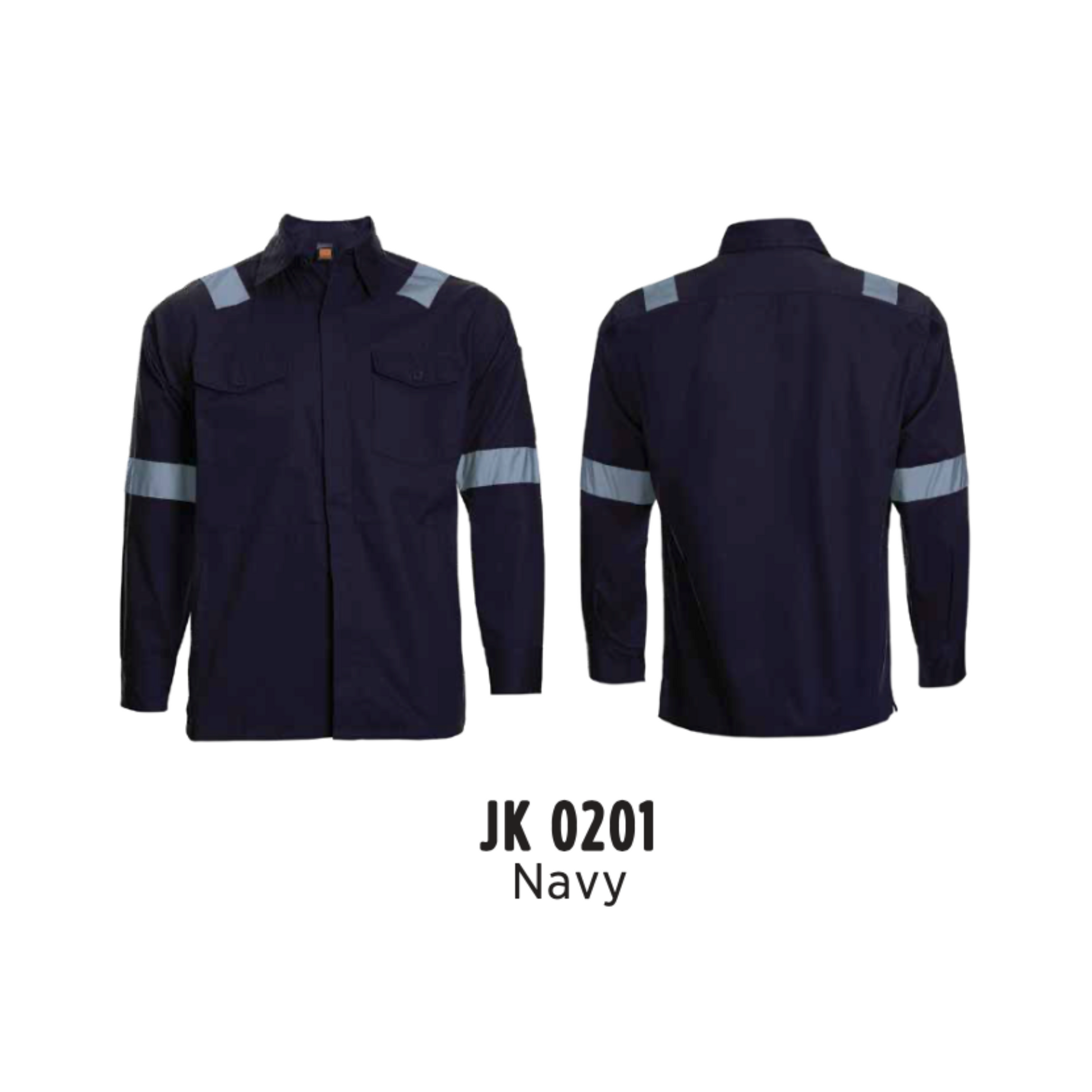 jk0201-work-jacket-with-reflective-tape-cotton-unisex-plain-navy