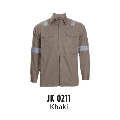 jk0211-work-jacket-with-reflective-tape-cotton-unisex-plain-khaki