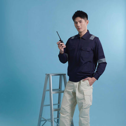 JK03 work jacket worn by a model