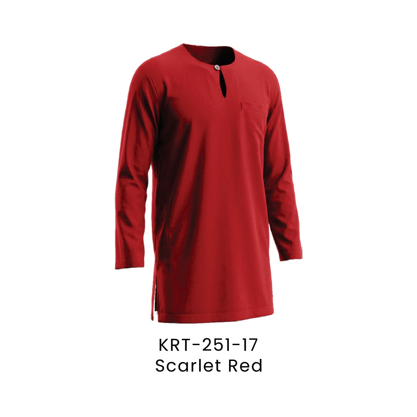 Kurta Teluk Belanga - Toyobo | 170gsm | KRT-251 Regular Fit | Scarlet Red | KRT-251-17 | Artiztee