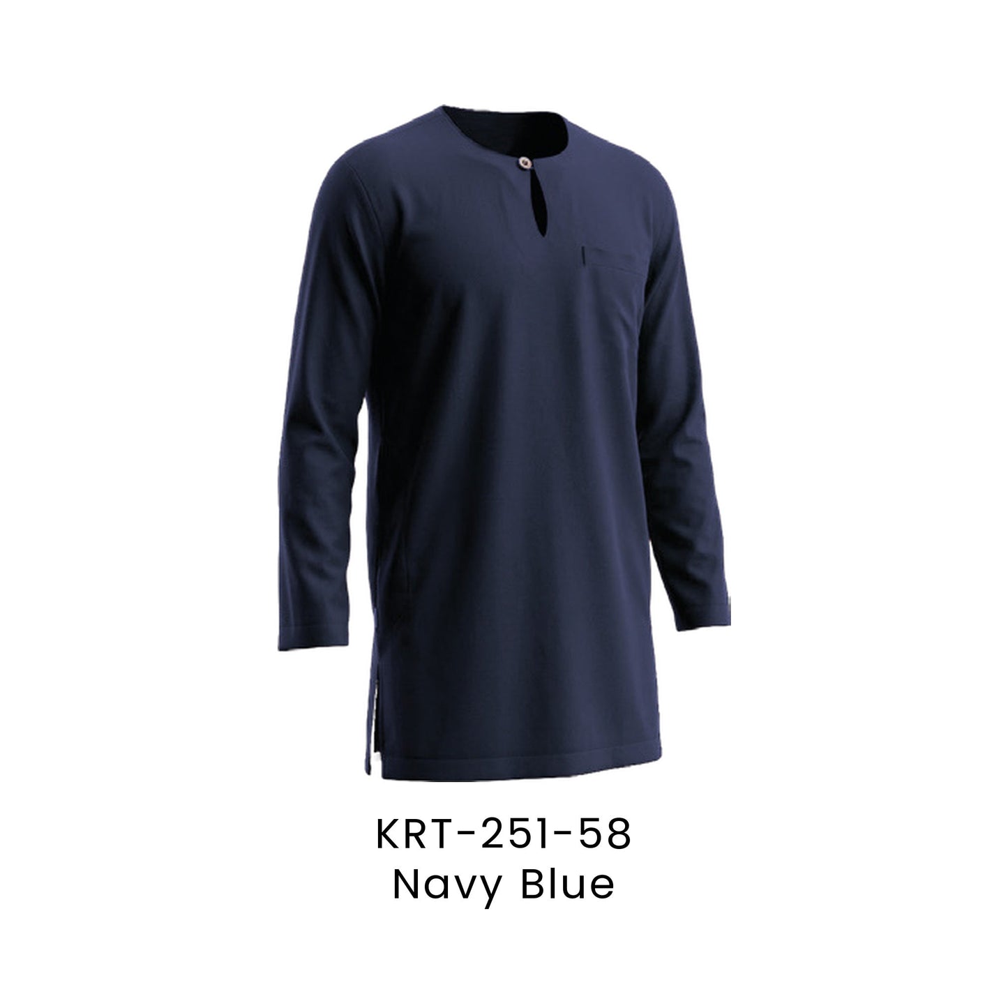 Kurta Teluk Belanga - Toyobo | 170gsm | KRT-251 Regular Fit | Navy Blue | KRT-251-58 | Artiztee