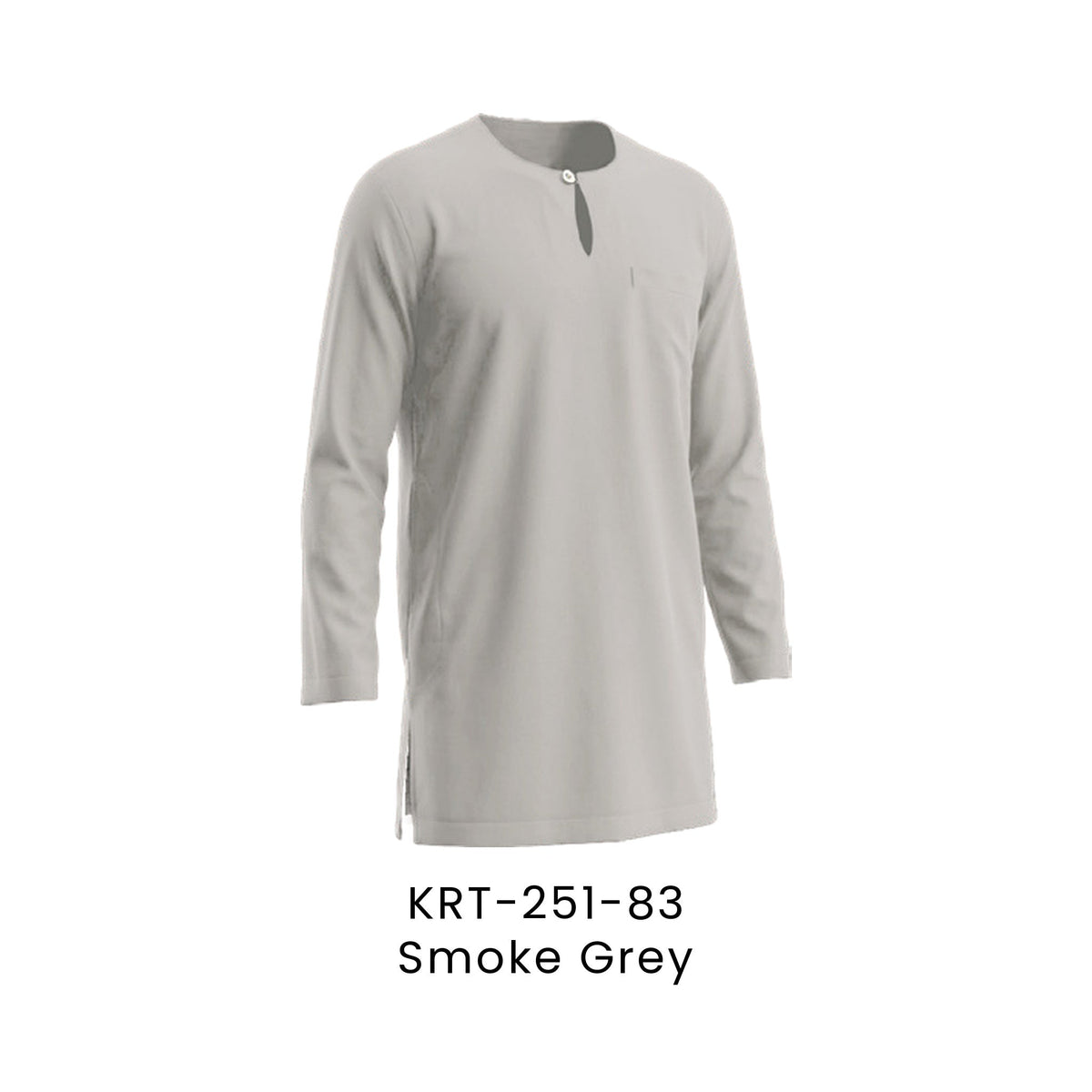 Kurta Teluk Belanga - Toyobo | 170gsm | KRT-251 Regular Fit | Smoke Grey | KRT-251-83 | Artiztee