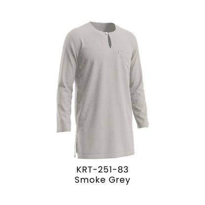 Kurta Teluk Belanga - Toyobo | 170gsm | KRT-251 Regular Fit | Smoke Grey | KRT-251-83 | Artiztee