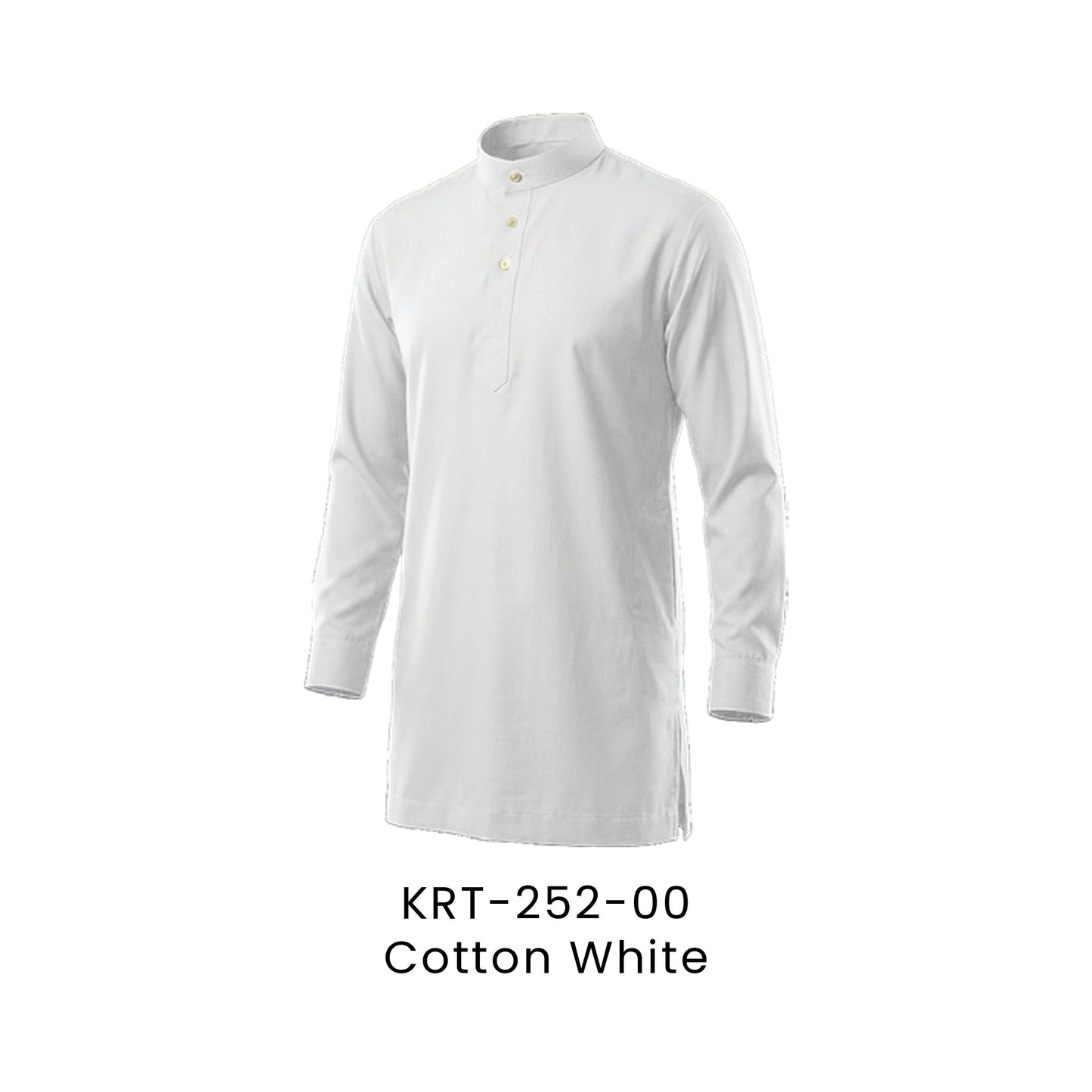 Kurta Cekak Musang - Toyobo | 170gsm | KRT-252 Regular Fit | Cotton White | KRT-252-00 | Artiztee