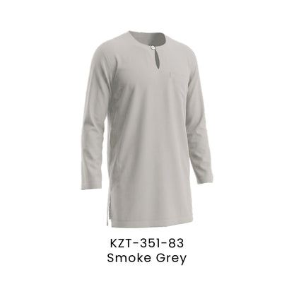 Kurta Teluk Belanga - Toyobo | 170gsm | KZT-351 Slim Fit | Smoke Grey | KZT-351-83 | Artiztee